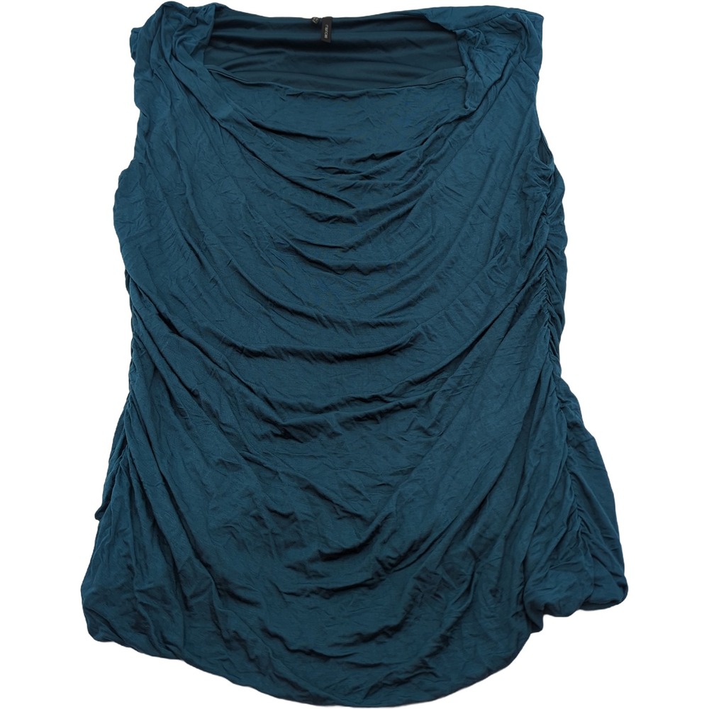 Maurices Teal Blue Ruched Cowl Neck Sleeveless Top XL